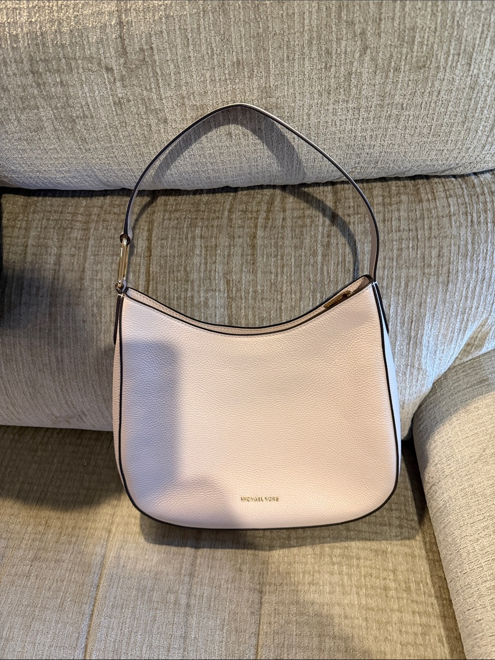 Michael Kors Kensington Light Blush PebbleLeather Hobo Shoulder Bag Apx 9 by 12